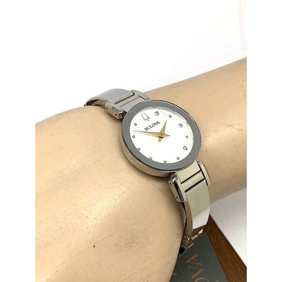 Bulova Women's Watch 96P241 Marc Anthony Quartz Bangle Petite Diamond Silver - Picture 6 of 14